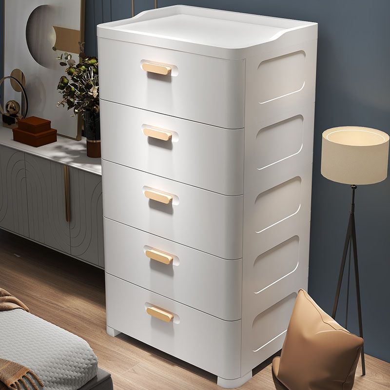 Chest Plastic Kids Nightstand Scandinavian Nursery Dresser with 5 Drawers