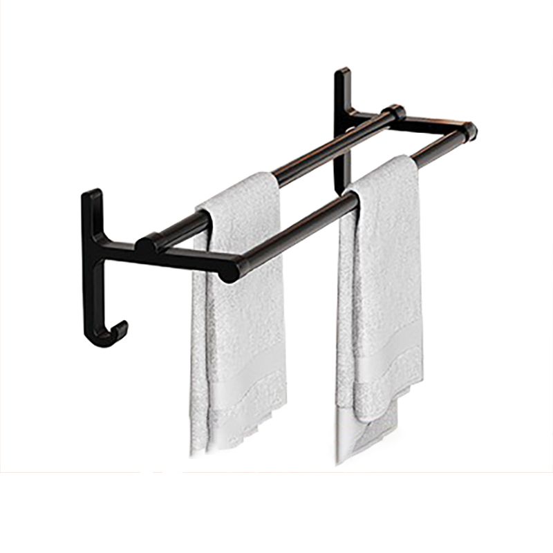 Chrome/Black Classic Bathroom Accessory Set Modern Bath Shelf/ Towel Bar & Paper Holder