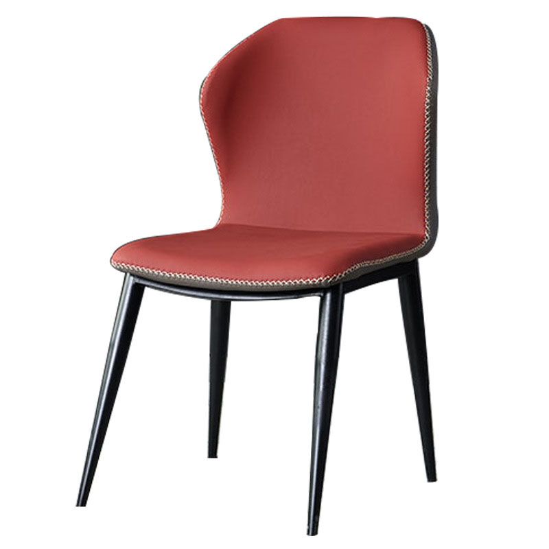 Contemporary Dining Wingback Side Chairs Armless Chair with Metal Legs for Kitchen