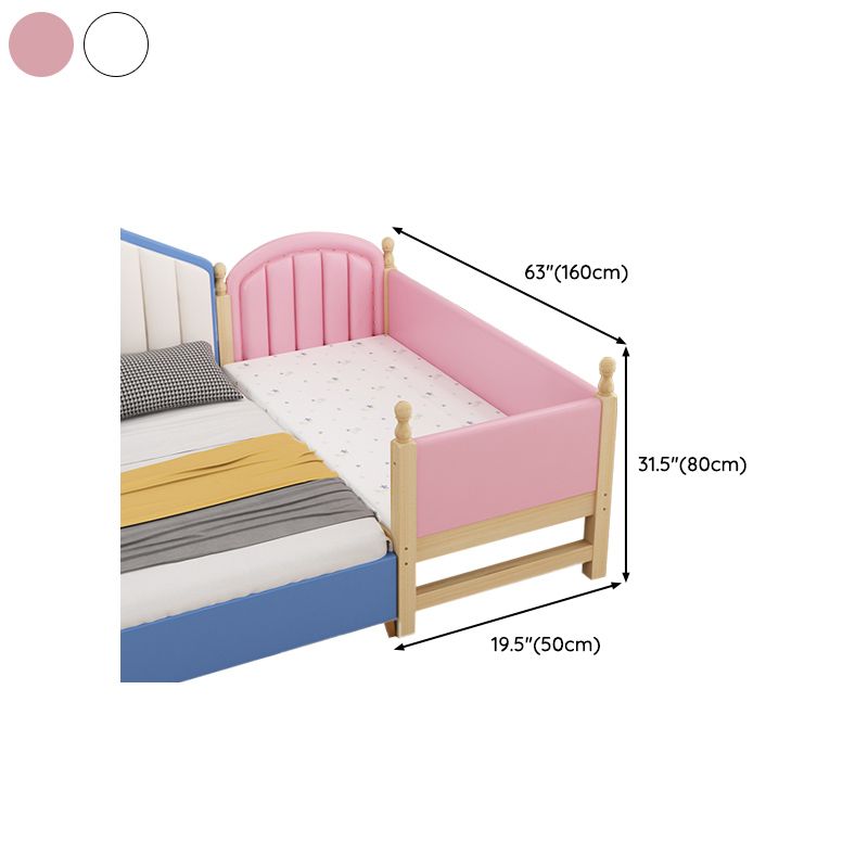 Solid Wood Frame Nursery Bed with Guardrails and Mattress Baby Crib