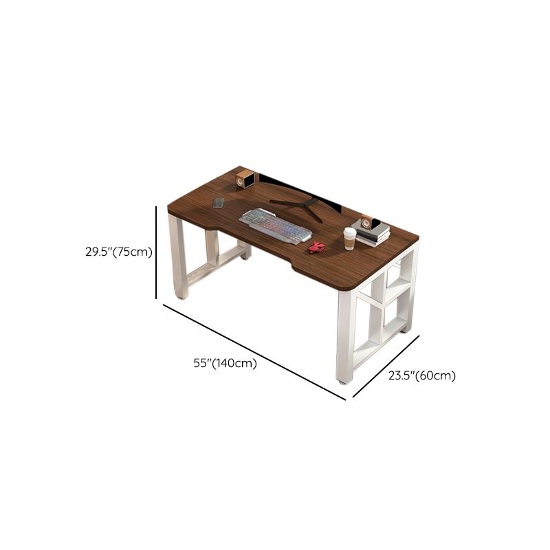 Modern Gaming Desk Antique Finish Wooden Writing Desk with Metal Legs