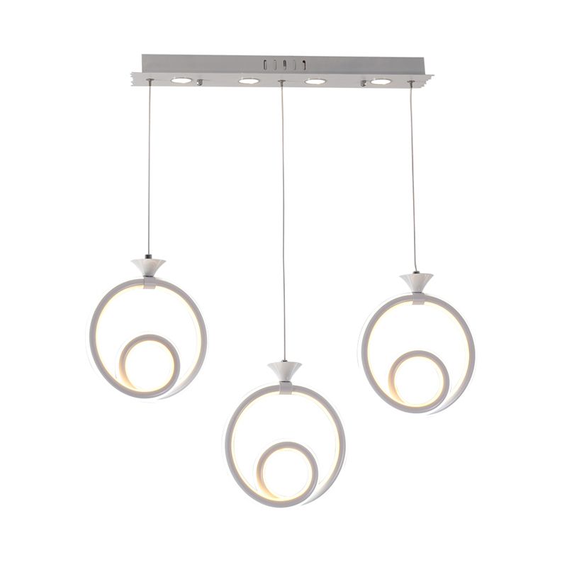 Multi-Ring Cluster Pendant Contemporary Acrylic 3/5-Head Kitchen Suspension Lamp in Warm/White/Natural Light