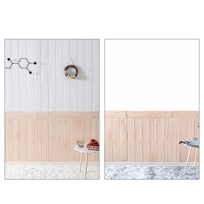 Modern Indoor Wall Tile Peel and Press Waterproof Wall Tile with Wood Look