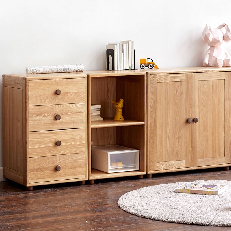 Natural Scandinavian Kids Nightstand Solid Wood Baby Dresser