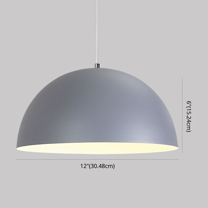 1 Light Semicircle Hanging Ceiling Lights Contemporary Aluminum Suspension Pendant Light for Restaurant