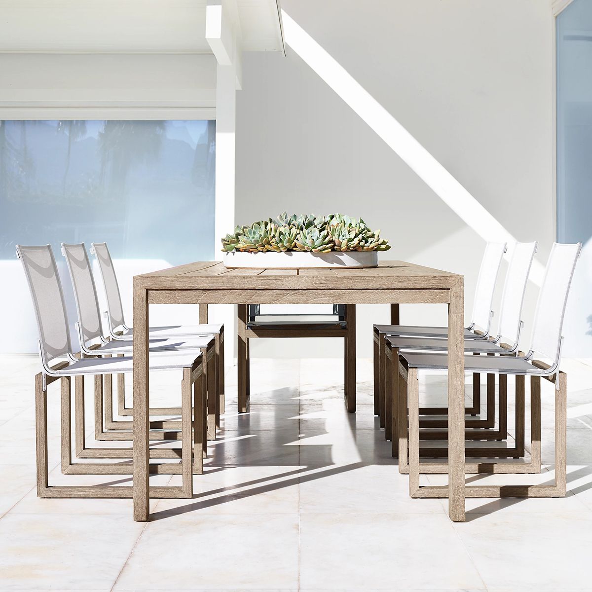 Water Resistant Dining Table Contemporary Style Outdoor Dining Table