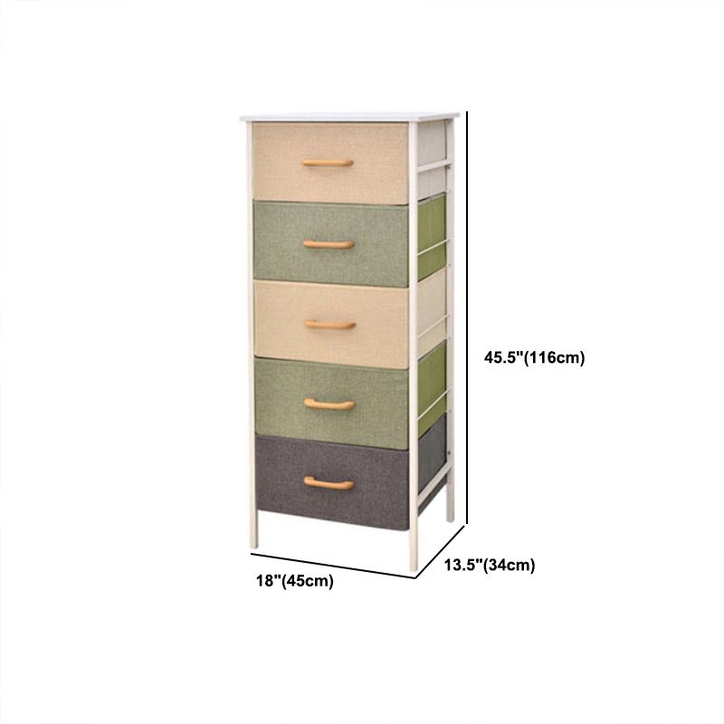 Contemporary Storage Chest Fabric Bins Chest with Drawers for Home/Office