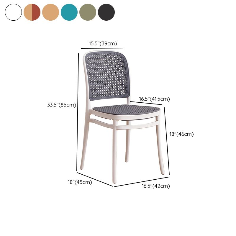 Contemporary Dining Side Chair with Metal Legs Stacking Side Chair