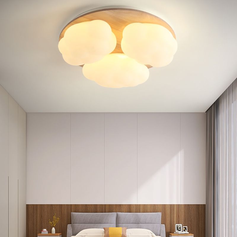 Close to Ceiling Lighting Simple Style LED Wooden Close to Ceiling Lamp