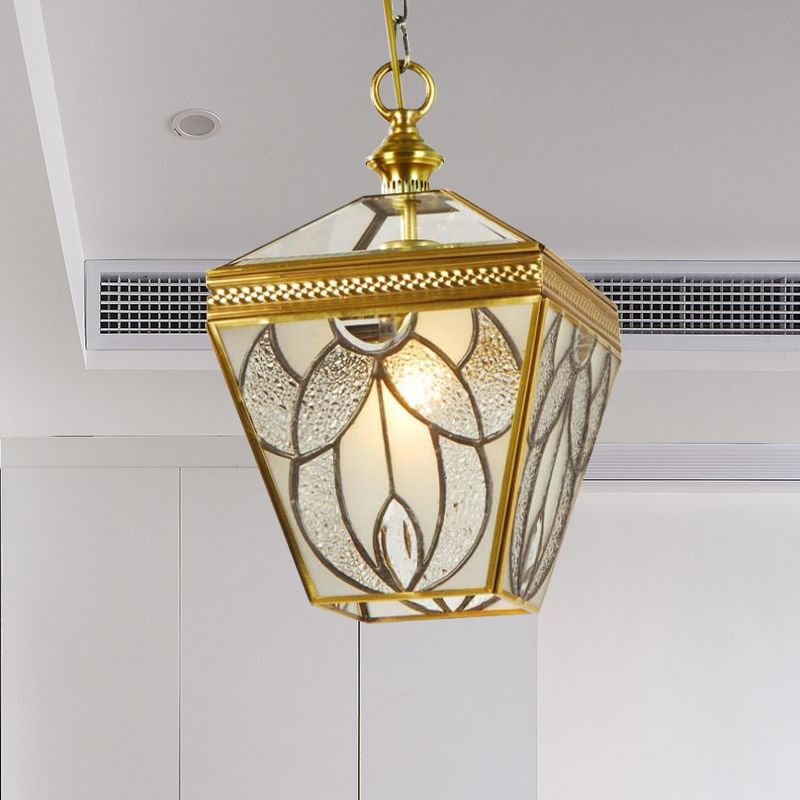 Lantaarn slaapkamer hangende verlichting vintage bubbelglas 1 kop gouden plafond hanglamp