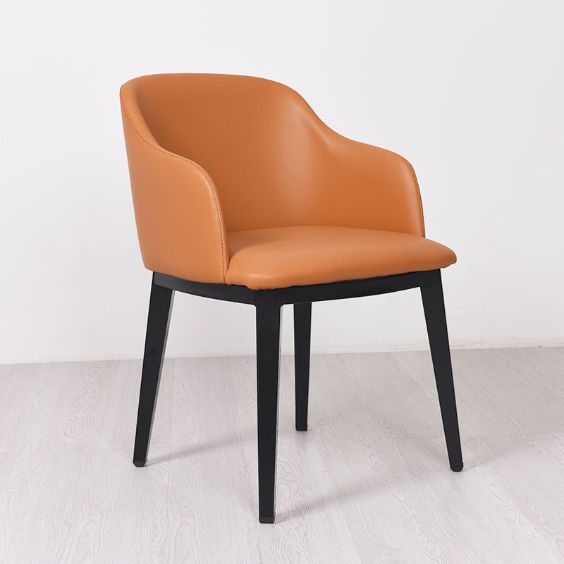 Arm Dining Chairs Modern Faux Leather Side Chairs for Kitchen