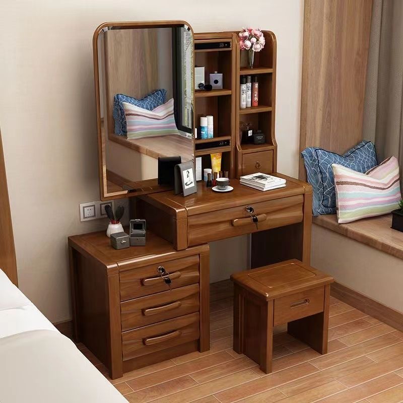 Solid Wood Traditions Bedroom Mirror with Drawer Dressing Table