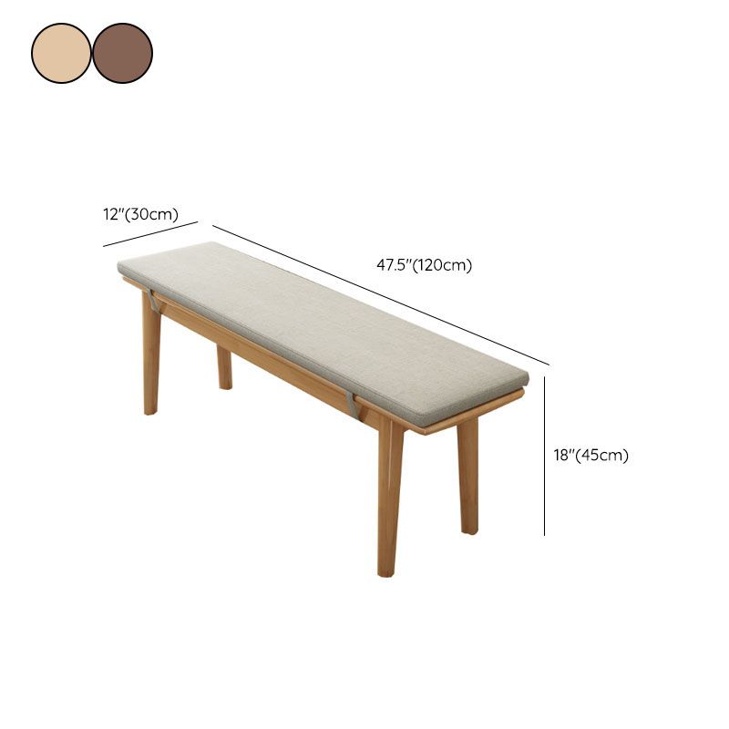 17.55-inch Height Solid Wood Bench Bedroom Rectangle Seating Bench