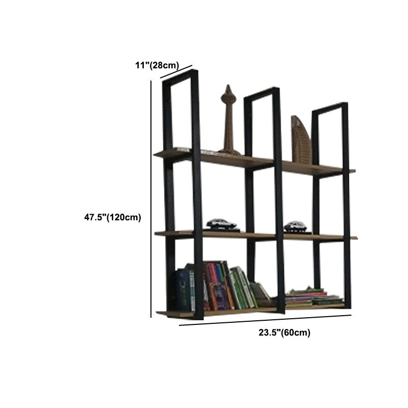 Industrial Style Wood Floating Bookshelf Wall Mounted Bookcase