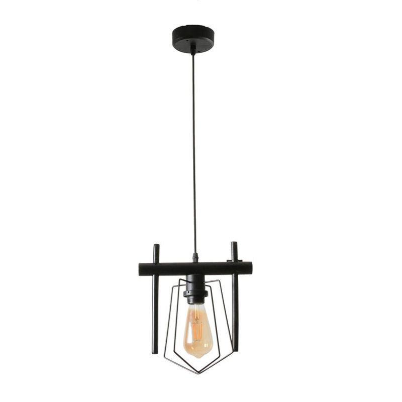 1/2/3-Bulb-Käfig-Anhänger Leicht Vintage Stylish Black Metall Hanging Leuchte mit Kabel zum Esstisch