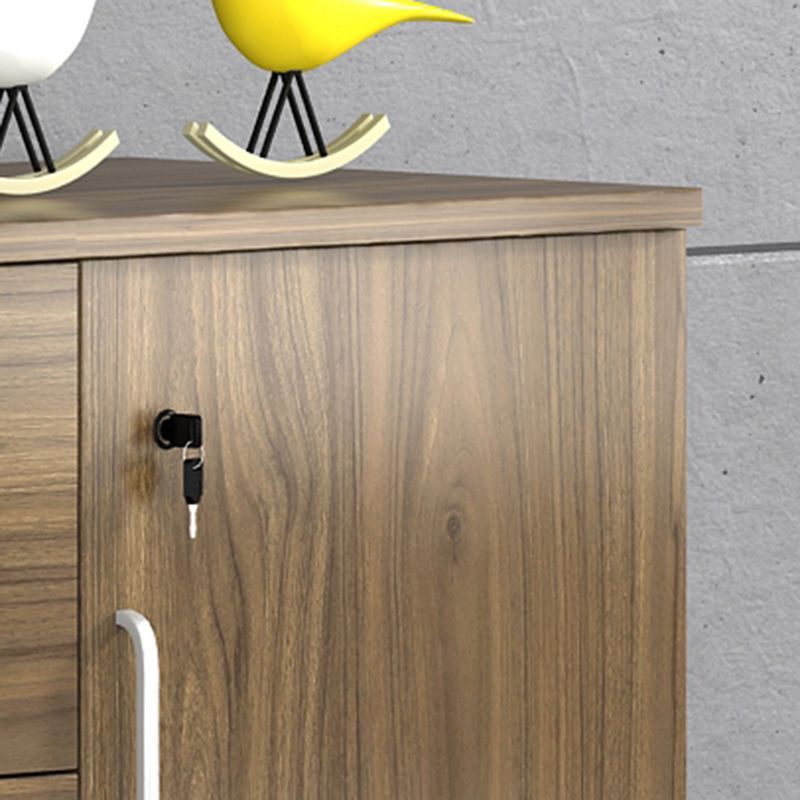 Contemporary Lateral Filing Cabinet Wood Filing Cabinet with Lock and Storage