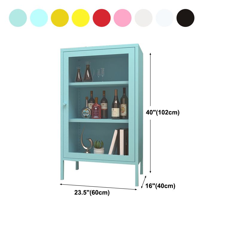 Door Steel Sideboard Modern Server Cabinet with Storage for Dining Room