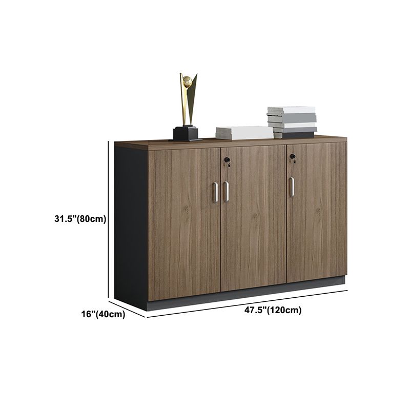 Walnut File Cabinet Storage Shelves Lateral File Cabinet with Locking Drawers