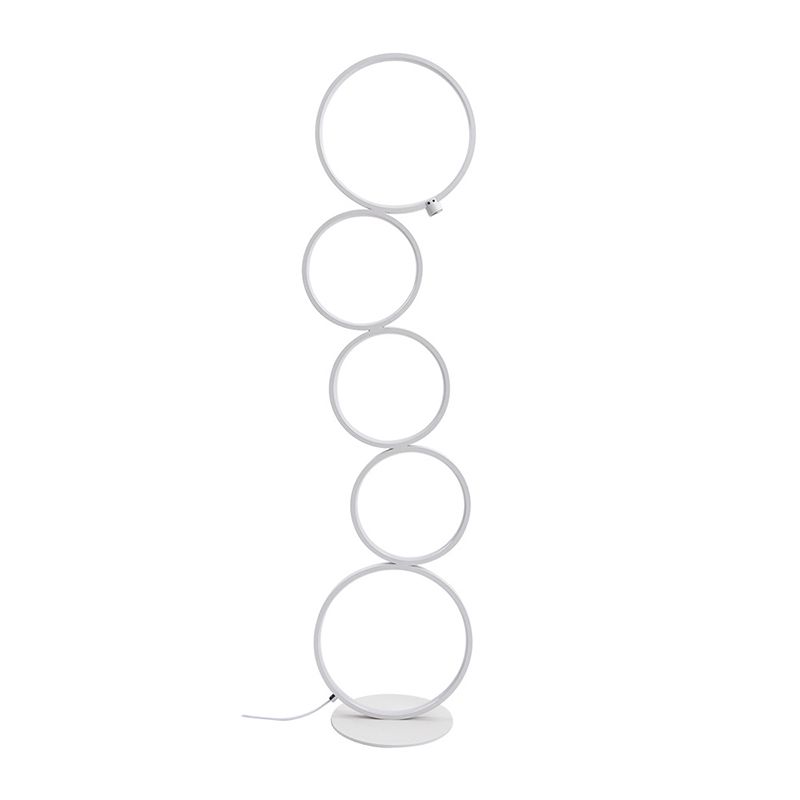 Bubble Ring Shaped Floor Lamp Novelty Simple Style Metal Living Room Standing Light