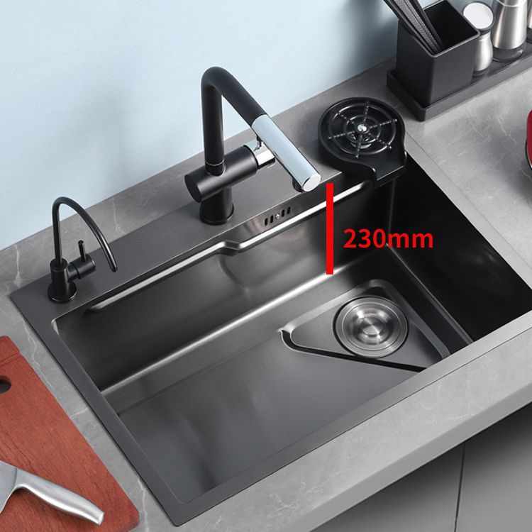 Contemporary Kitchen Sink Stainless Steel Corrosion Resistant Kitchen Sink with Faucet