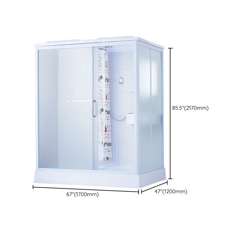 Framed Corner Shower Enclosure Rectangle Shower Enclosure with Faucet Included