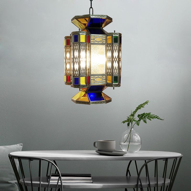 Gestructuur Glazen Lantaarn PLIFIL -LICHT Decoratief 3 bollen restaurant Kroonluchter verlichting in messing