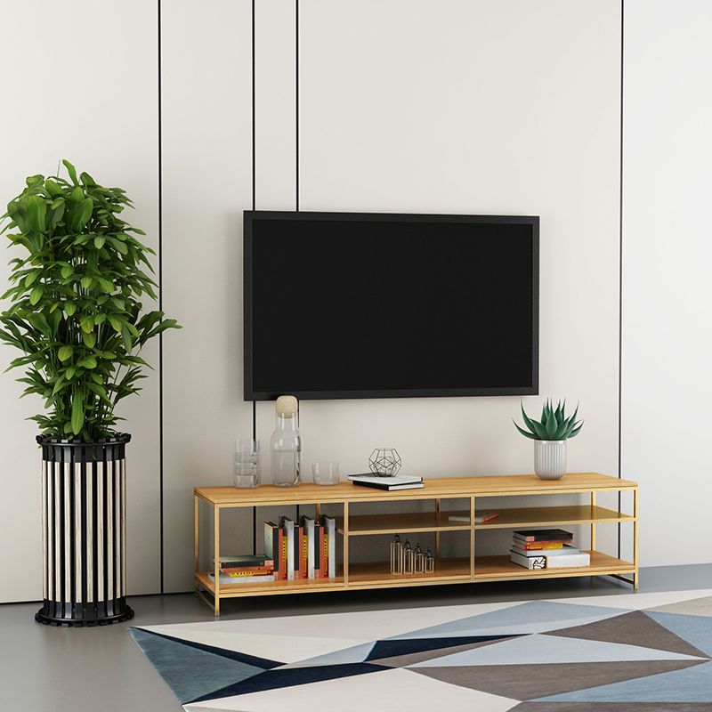 Solid Wood TV Media Console Industrial Media Console TV Stand for Living Room