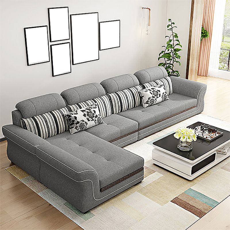 Zeitgenössisches Kissen Back-Sofa und Chaise Wohnzimmer L-Form Sektional