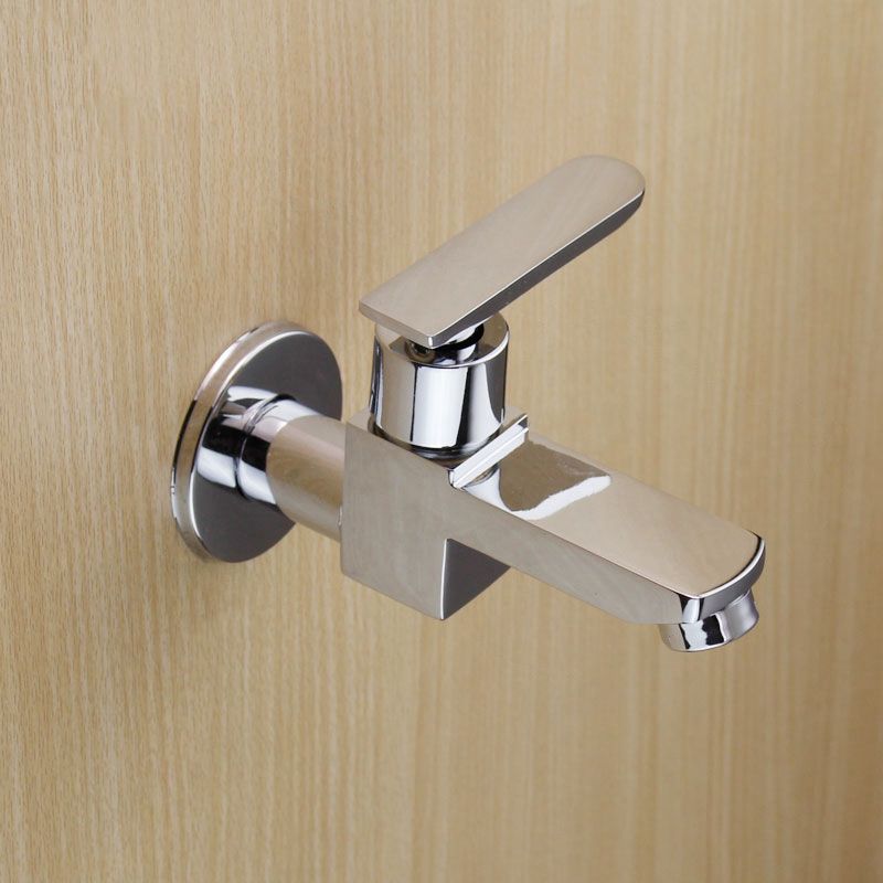 Contemporary Wall Mounted Bathroom Faucet Lever Handles Solid Brass Faucet