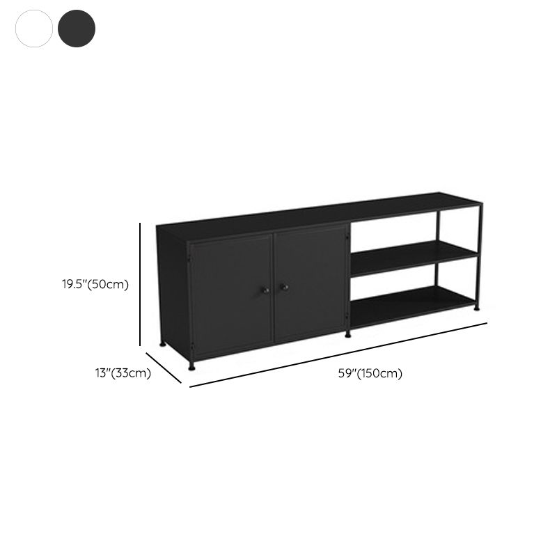 Industrial TV Media Stand Open Shelving TV Stand Console with Shelves