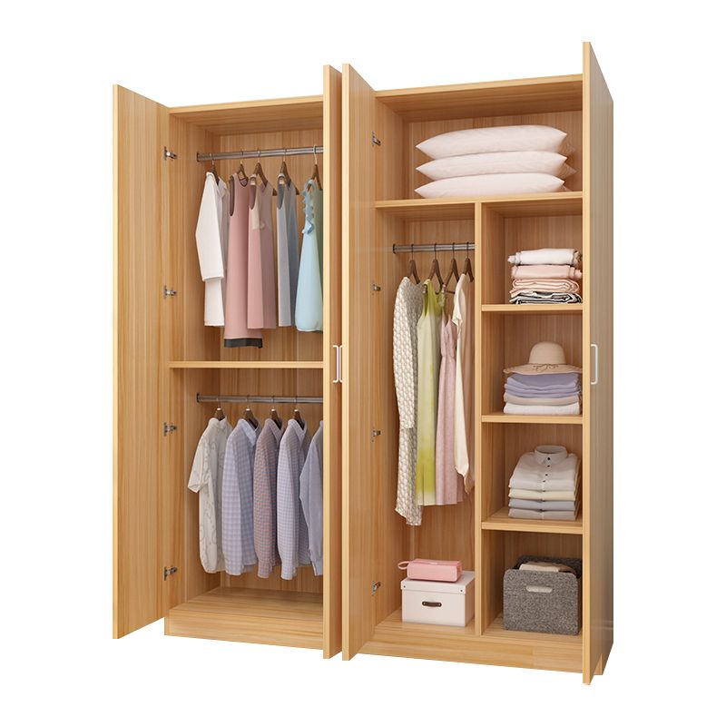 Modern Style Wardrobe Closet Manufactured Wood Shelved Kids Closet with Garment Rod