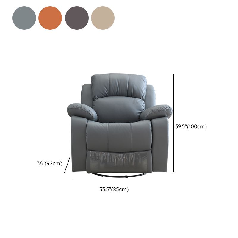 Contemporary Home Theater Recliner Metal Rocking Manual-Push Botton Solid Color