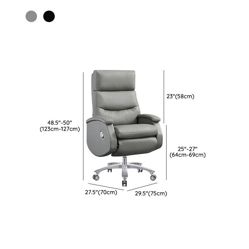 Modern Armless Office Chair Leather No Distressing Ergonomic Desk Chair