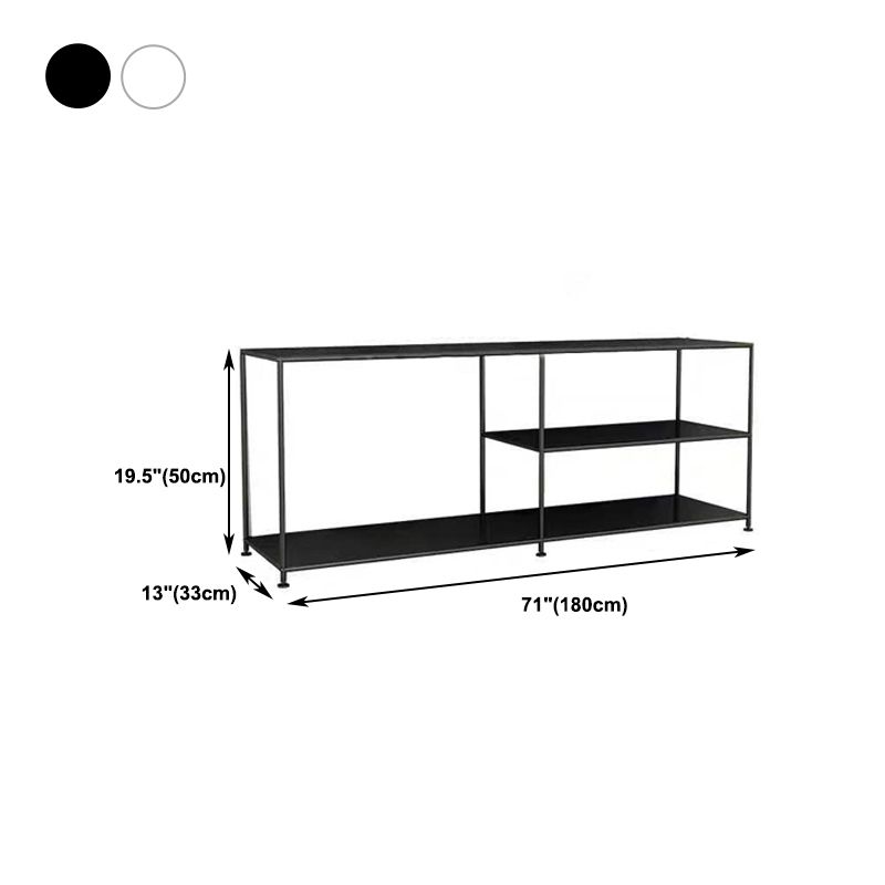 19.69"H TV Stand Industrial Style Open Storage TV Console with 3-shelf