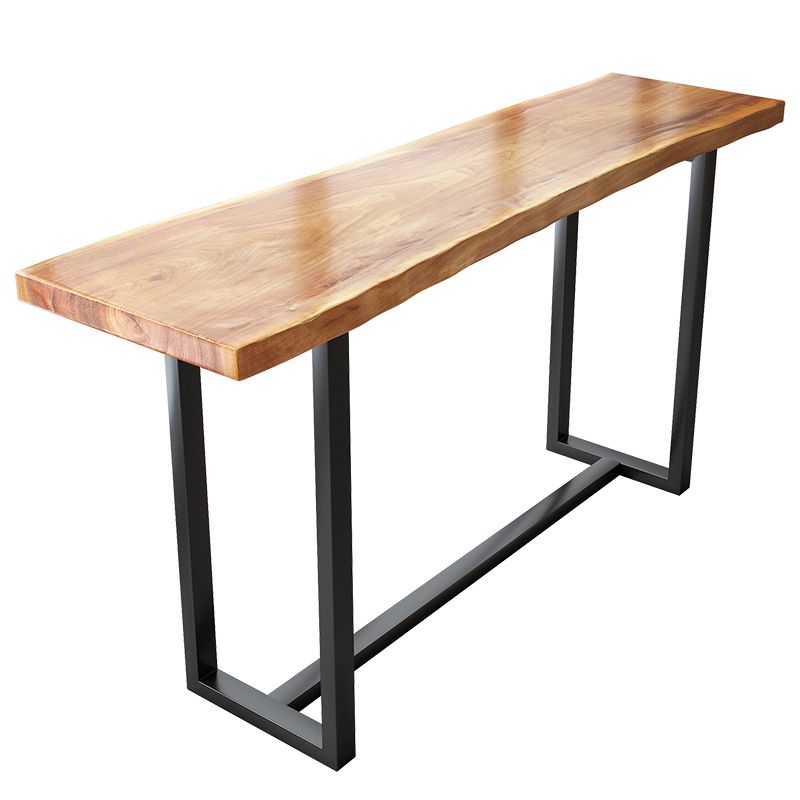 Rectangular Bar Height Table Black Metal Base Bar Table for Dining Room