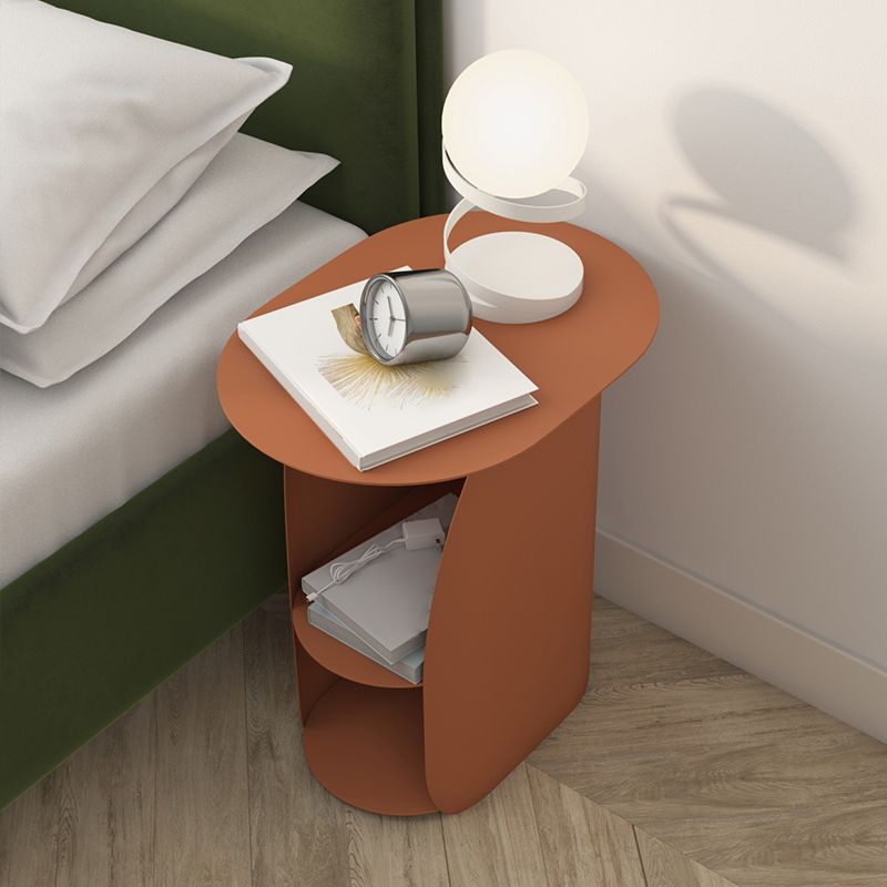 14"W X 20"H Modern Bedside Cabinet Metal Nightstand with 2 Shelves