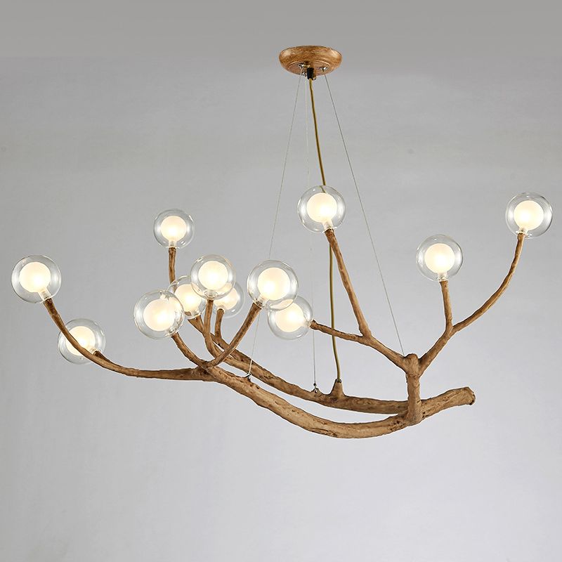 Contemporary Creative Branch Chandelier Pendant Light Clear Glass Ceiling Lights Fixture for Coffee Shop