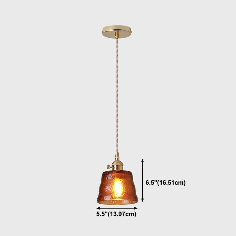 Géométrie Shade Hanging Lighting Industrial Style Glass 1 pendentif léger pour le chevet