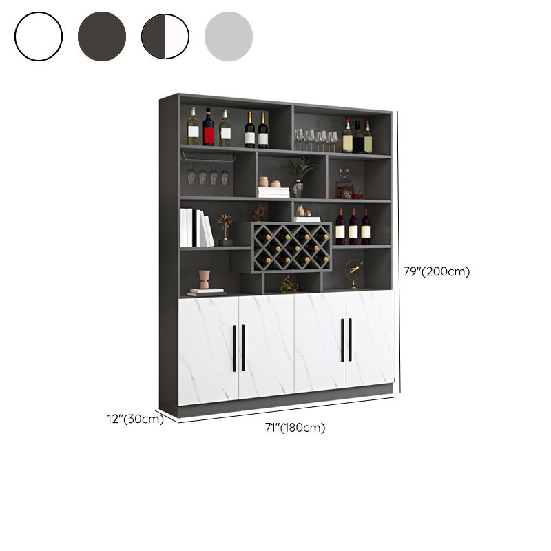 Modern Style Manufactured Wood Floor Wine Bottle Holder with Storage Shelves