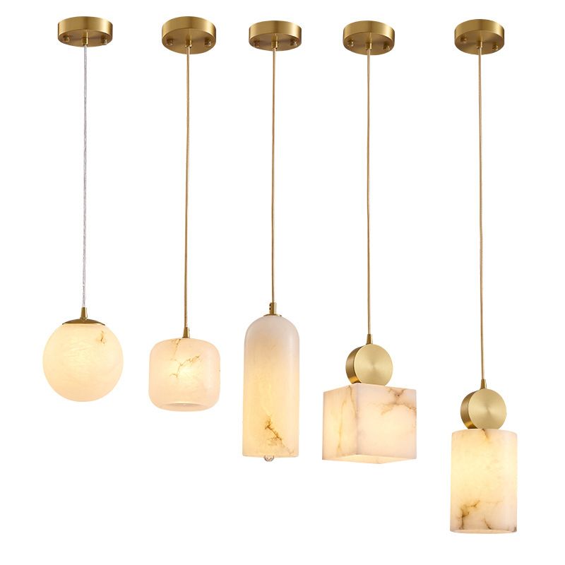 Suspension Pendant Light Simplicity Stone Bedroom Hanging Ceiling Light