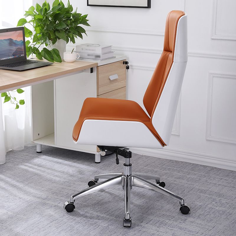 Faux Leather Task Chair Chrome Metal Frame Modern Office Chair