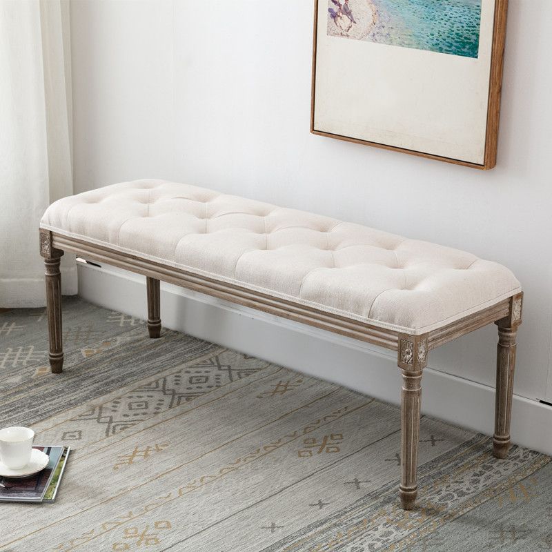 Traditional Solid Wood Seating Bench Distressed Finish Bench