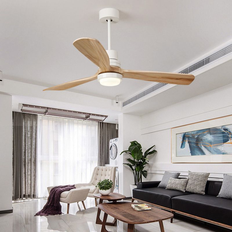 Modern Metal Ceiling Fan Light Fixture Wooden LED Ceiling Lamp for Bedroom