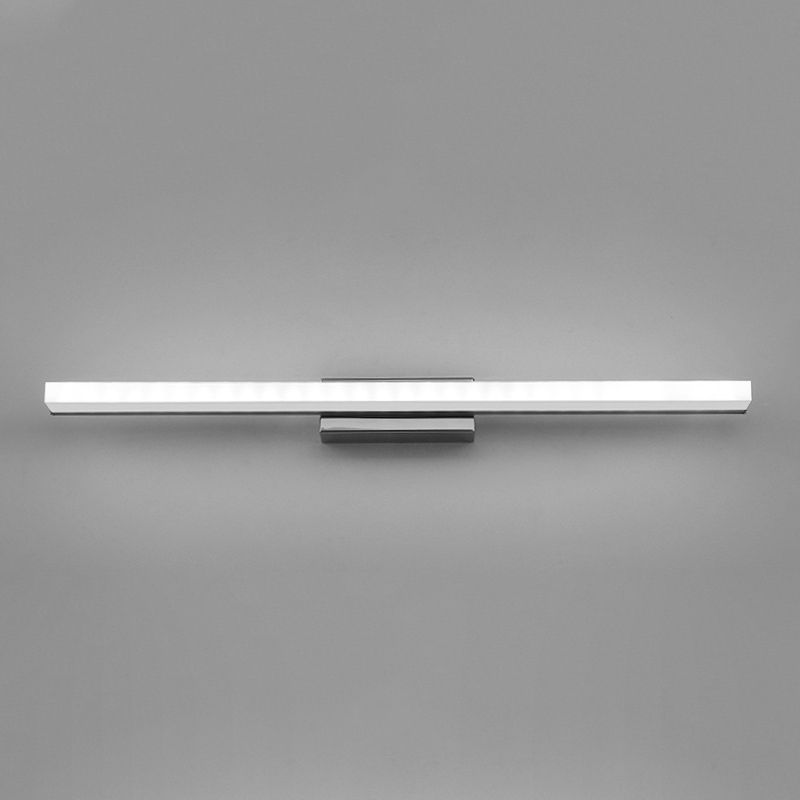 Silver Single Modernism Bathroom Vanity Light LED Metallic Bath Bar