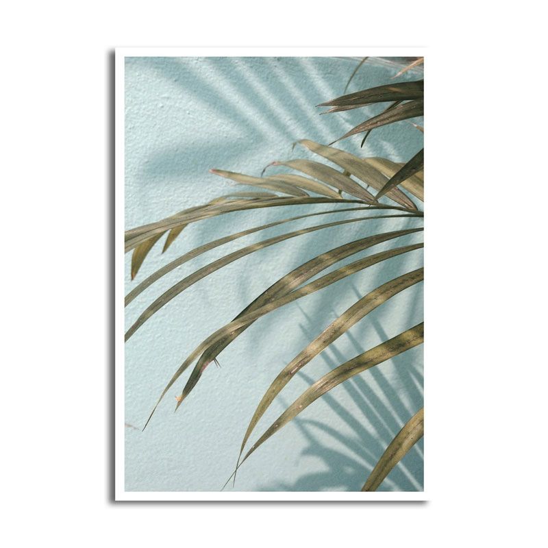 Nordic Plant Wall Decor Canvas Textured Soft Color Wall Art Print for Girls Room