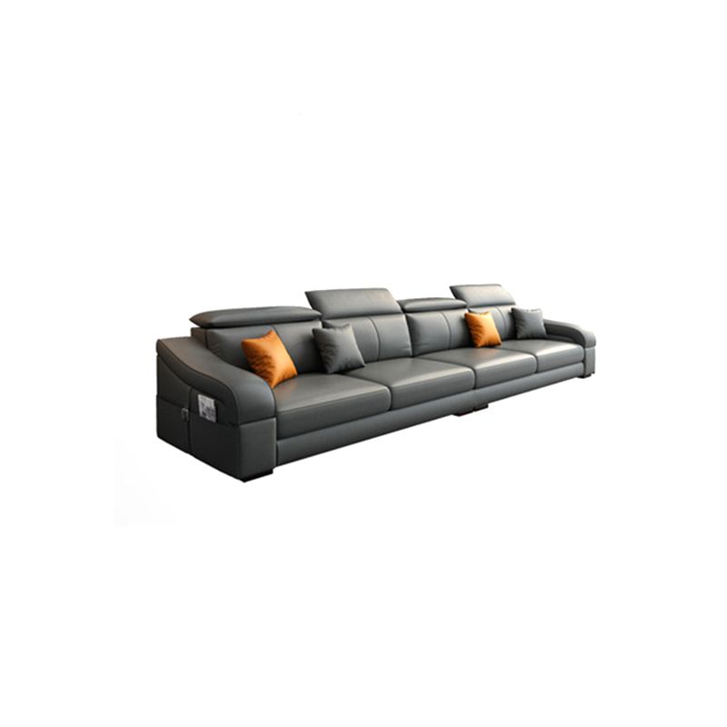 Modern Cushion Back Sectional Sofa 33.46"High Sloped Arms Sectionals with Storage, Grey