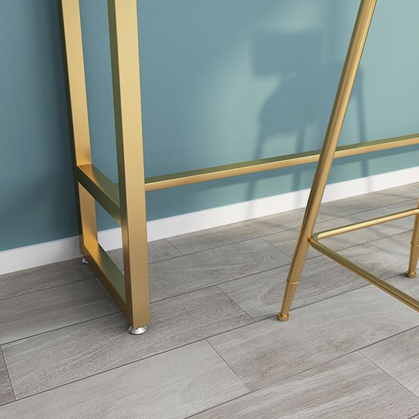 Polished Finished Contemporary Pub Table with Trestle Stone Top Bar Table for Small Places