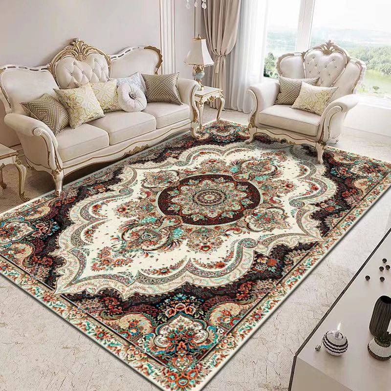 Tapis glam floral à imprimé tapis polyester du milieu du siècle tapis de support non glipt