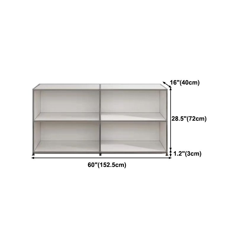 Modern Metal Dining Server with Drawers White Sideboard for Kitchen