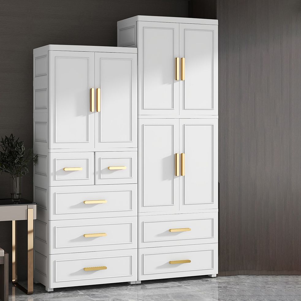 Contemporary Kids Closet Glossy Coat Locker With Door and Shelved